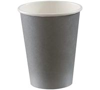 amscan Tazas de café desechables llanas vajilla para fiestas, plata, papel, 12 onzas, paquete de 40