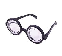 amscan- Thick Nerd Horn-Rimmed Glasses Accesorio para disfraz, Color transparente, Talla única (9909450)