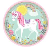 amscan Unicornio mágico 8 platos grandes
