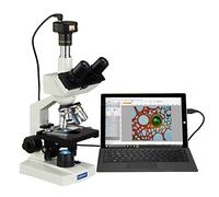 AmScope M83ES-C50U OMAX 40X-2000X Digital Lab Trinocular Compound LED Microscopio con cámara digital de 5 MP y mesa mecánica de doble capa