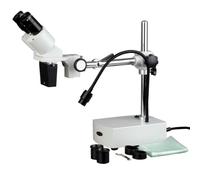 AmScope - Microscopio Binocular estéreo 10X-20X con Soporte de Brazo a Brazo, Lente Fija, luz LED Flexible de Cuello de Cisne - SE400-Z