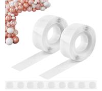 AMSGANK 1000 Piezas Adhesivo Doble Cara Transparente con Puntos Redondos Cinta Adhesiva de Doble Cara Extraíble Multiusos para Fiestas, Arte de Bricolaje, Decoración del Hogar, 2 Rollos (10mm)