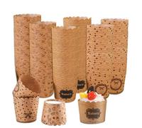 AMSGANK 150 Piezas Moldes Magdalenas de Papel, Moldes Magdalenas Desechables de Muffins y Cupcakes para Postres, Fiestas, Bodas, Cumpleaños, Halloween y Navidad (Color Marrón)