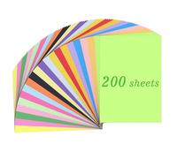 AMSGANK 200 Hojas Papel de Origami A4, 20 Colores Papel de Origami de Colores 70g/m² Paper Plegable Ideal para Manualidades, Proyectos, Niños y Adultos (21,0 x 29,7 cm)