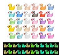 AMSGANK 30 Piezas Mini Patos de Resina Luminosa, Mini Patos en Miniatura Colores para Acuarios DIY, Decoraciones, Acuarios, Jardines, Paisajes de Microjardín, Bonsáis (Color Aleatorio)