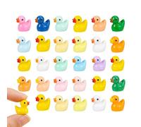 AMSGANK 30 Piezas Mini Patos de Resina, Mini Patos en Miniatura Colores para Acuarios DIY, Decoraciones, Acuarios, Jardines, Paisajes de Microjardín, Bonsáis (Color Aleatorio)