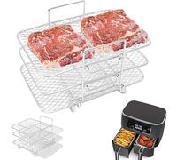 AMSGANK Accesorios para Freidora de Aire, Rejilla Multifunción de Acero Inoxidable para Deshidratación y Asado, Aptos para Lavavajillas, Accesorios para Ninja Foodi Dual Zone AF400EU 9,5 L etc