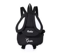Amsgedhie Mochila Infantil Personalizada con Conejo, Mochila Pequeña con Nombre Grabado para Niños y Niñas, Regalo Escolar para Niños (Negro)