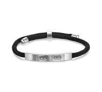 Amsgedhie Pulsera Personalizada con Foto de Ojos para Mujere Hombre Pulsera Trenzada Ajustable con Foto Grabadas para Parejas Día de San Valentín, Regalo Personalizado (A-Plata)