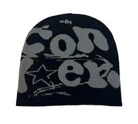Amsixo MONOJLY Y2K Hip-Hop Unisex Hat Hombres Otoño e Invierno Harajuku Estilo Foto Props Versátil Halloween Pile Bonnet, Negro, 6 3/4 / 7 3/8
