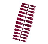 AMSLSIU 1 Juego de puntas francesas para uñas, diseño de ataúd, puntas artificiales para los dedos del pie, cubierta completa colorida, estilo bailarina, salón para mujeres y niñas , Rosa roja