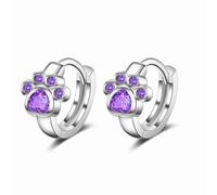 AMSLSIU 1 par de aretes de cobre, colgante oreja, joyería moda, regalo dulce multicolor, pasador pata con cierre piel, fácil usar a la moda, Púrpura