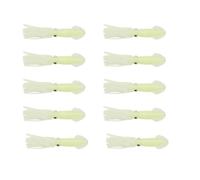 AMSLSIU 10 Uds. De señuelos de Calamar para Pescar, Cebo Pulpo Suave, Aparejos Artificiales, tentáculos Colores Vivos y Luminosos, anzuelos, Accesorios para el mar, Verde Luminoso