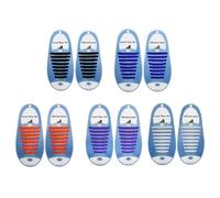 AMSLSIU 16 piezas de agarre único sin cordones para niños y adultos cordones elásticos de silicona sin Gel sílice fácil atar, Gris 16 piezas