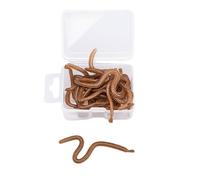 AMSLSIU 16 Uds. De cebos para Peces, señuelos de Gusano Impermeables y Ligeros Salvajes, simulación Olor a Pescado Agua Dulce, lombrices Tierra para Exteriores