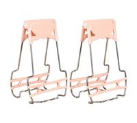 AMSLSIU 2 unids/set agarre seguro Clip de tazón de acero inoxidable para levantar platos calientes con facilidad Clip plegable acero inoxidable, Rosa