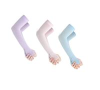 AMSLSIU 3 pares de mangas de brazo seda helada, mangas brazo refrigeración, ciclismo al aire libre, portátiles para correr, buena elasticidad para hombres