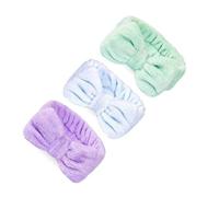 AMSLSIU 3 piezas Bowknot diadema elástica hogar Yoga gimnasio correr ciclismo ejercicio maquillaje cara suave banda para el cabello para