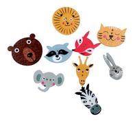 AMSLSIU 50 Uds. Botones de Para madera colores surtidos estampados adornos de Para madera suministros de ropa doméstico botón de animales para manualidades