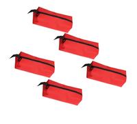 AMSLSIU 5xTool Bolsa de Mano Bolsa con Cremallera Multicolor Cremallera Mano de Obra Fina Resistente al Desgaste Organizador contenedor Herramientas Saco, Rojo, Talla Grande