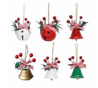 AMSLSIU 6 Piezas de Adornos navideños de Campanas, Paquete de 6, Tipo+2