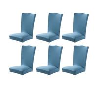 AMSLSIU 6 unids/set fundas para sillas sillas de elasticidad y superficie lisa con estilo funda de asiento silla elástica poliéster fácil cuidar, azul brumoso