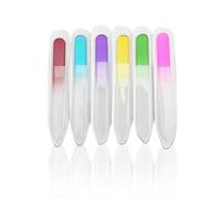 AMSLSIU 6 unids/set lima de uñas resistente al desgaste, Flexible, borde plano, lima de pulido de cristal, herramientas de manicura de Arte de uñas de vidrio reutilizables, 14 cm