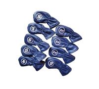 AMSLSIU 9 unids/Set Golf Funda de Cabeza de Hierro con Forro Felpa Grueso para Mayor Comodidad Cubierta Cabeza PU Tela Impermeable