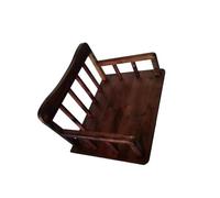 AMSLSIU Accesorios de fotografía recién Nacido Cama de para Madera Banco de bambú niños niñas Muebles auxiliares Hechos a Mano Cien días de Llena, Color café