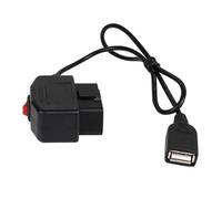 AMSLSIU Adaptador de fuente de alimentación para cámara salpicadero, Cable carga OBD automotriz con interruptor, cable repuesto para grabadora vídeo automóvil