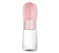 AMSLSIU Alimentador de Botella de Agua Caliente para Mascotas, dispensador Bebidas a Prueba Fugas, tazón Comida, Taza alimentación Viaje, Suministros para Acampar y Caminar, Rosado, Taza Agua