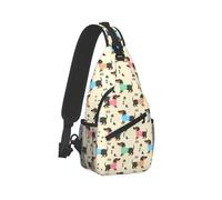 AMSLSIU Almacenamiento y división de múltiples compartimentos para senderismo al aire libre Mochila Poliéster Changchun Flower Crossbody Bag, Cachorro Caqui