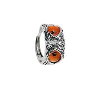 AMSLSIU Anillo de ojo de búho vintage, abrazo, declaración moda atemporal, anillo búho, búhos aleación, estilo gama, a prueba herrumbre, dentro o fuera servicio, Amarillo