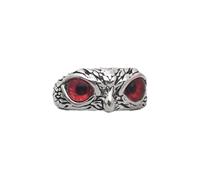 AMSLSIU Anillo de ojo de búho vintage, abrazo, declaración moda atemporal, anillo búho, búhos aleación, estilo gama, a prueba herrumbre, dentro o fuera servicio, Rojo