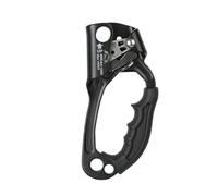 AMSLSIU Ascensor de Escalada en Roca Manual para Exteriores con Agujeros para Colgar, Equipo de Rappel, montañismo, Abrazadera Cuerda 8-12mm, Trabajo, Negro Derecha