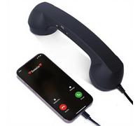 AMSLSIU Auricular telefónico Vintage con transmisión de señal Estable. Conversaciones clásicas. Auricular con asa de teléfono Fijo Estilo USB-C. Enchufe, Negro