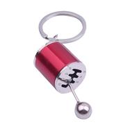 AMSLSIU Automóvil llavero adorno pulido llavero perilla de engranaje cambio de marchas conducción repuestos caja cambios suministros, Rojo