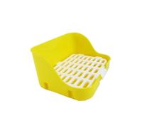 AMSLSIU Bandeja de Arena Pellets de Esquina Conejo Jaulas Forma Rectangular Olla para Caca Interior y Exterior Mascotas Entrenamiento Urinario Tazón Inodoro, Amarillo