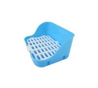 AMSLSIU Bandeja de Arena Pellets de Esquina Conejo Jaulas Forma Rectangular Olla para Caca Interior y Exterior Mascotas Entrenamiento Urinario Tazón Inodoro, Azul