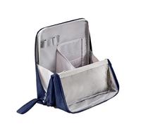 AMSLSIU Bolsa de Maquillaje de Gran Capacidad con Compartimentos para un fácil Acceso a Todo. Bolsa de Maquillaje de Tela Oxford. Neceser Grande para Hombre, Azul Oscuro