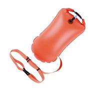 AMSLSIU Bolsa de natación boya Salvavidas Inflable con cinturón Ajustable Deportes acuáticos Impermeable Color Brillante Paquete Bolsas de Boquilla Aire, Naranja