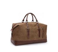 AMSLSIU Bolsa de Viaje de Gran Capacidad, Bolsos Mano Impermeables, Piel Vaca, Resistente al Desgaste, Bolsas Almacenamiento duraderas a la Moda para Mujer, Café