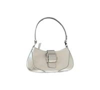 AMSLSIU Bolsos de Hombro Tipo Bandolera con Costuras de nicho para Mujeres Adultas Que satisfacen Las Necesidades de Viaje diarias Empalme Retro Color contrastante PU, Plata