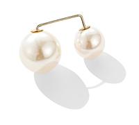 AMSLSIU Bowknot Pearl Broche Elegante Esmalte Pin de solapa Vestido de diamantes imitación Suéter Clips Adornos Decoración tela Broches Pajarita, Oro-S222C