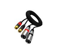 AMSLSIU Cable de interconexión estéreo HiFi para subwoofer, cable premium doble macho a doble XLR macho, apto para receptor AV, conexión de audio estéreo HiFi y micrófono, 1 metro