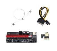 AMSLSIU Cable Extensor PCI-E Placa de alimentación USB 3.0 1X a 16X Pantalla de luz LED Capacitores Tarjeta extendida Suministros de Video Minero