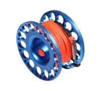 AMSLSIU Carrete de Buceo, Seguridad Profesional, Cuerda de Densidad, Carrete Buceo Aluminio con mosquetón, Accesorios natación, Azul