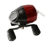 AMSLSIU Carrete de Pesca Cerrado de Velocidad con botón pulsador fácil de Usar con Cuerpo Duradero Pesca en Agua Dulce y Salada Mango El Carrete de botón, Doble asa roja, Largo x Alto: 90x70mm