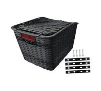 AMSLSIU Cesta trasera para bicicleta, resistente, para guardar cosas, ir de compras, andar en bicicleta y organizar artículos diversos, con tapa para perros y carga.