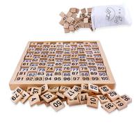 AMSLSIU Cien tableros de para Madera para matemáticas, Juguetes educativos de 1 a 100 para Contar, enseñanza cognitiva, Preescolar temprano, Regalo de Infancia DIY para bebés